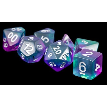 MDG Aurora Blue Poly 7 Dice Set | Odin's Place