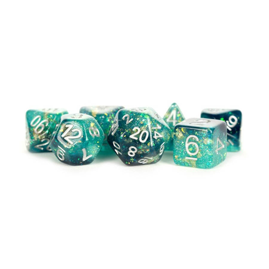 MDG Eternal Teal and Black with White Poly 7 Set | Odin's Place