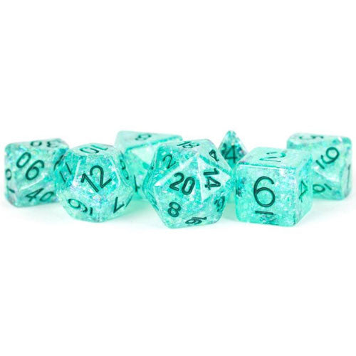 MDG Flash Dice Teal Poly 7 Set | Odin's Place