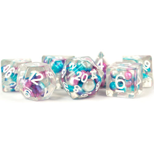 MDG Pearl Purple and Teal with White Poly 7 Set | Odin's Place
