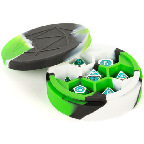 Silicone Dice Case Green Black and White | Odin's Place