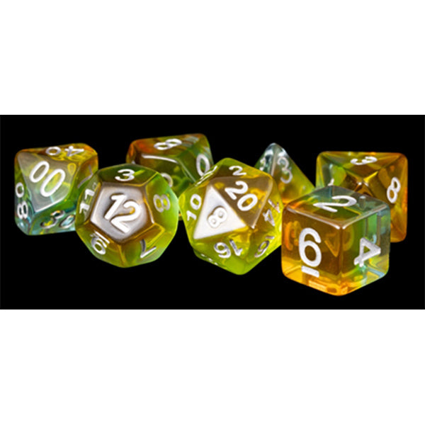 MDG Aurora: Yellow Poly 7 Dice Set | Odin's Place