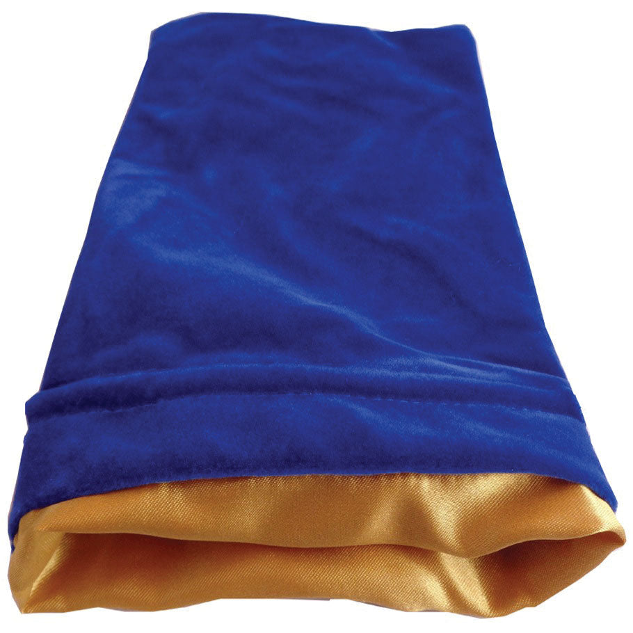 FanRoll Large Blue Velvet Dice Bag with Gold Satin Lining | Odin's Place