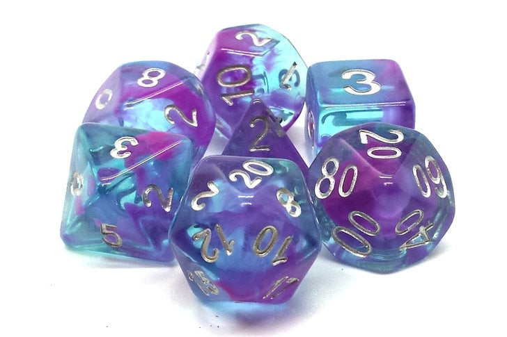 Old School Dice Nebula Aquarium Poly 7 Set | Odin's Place