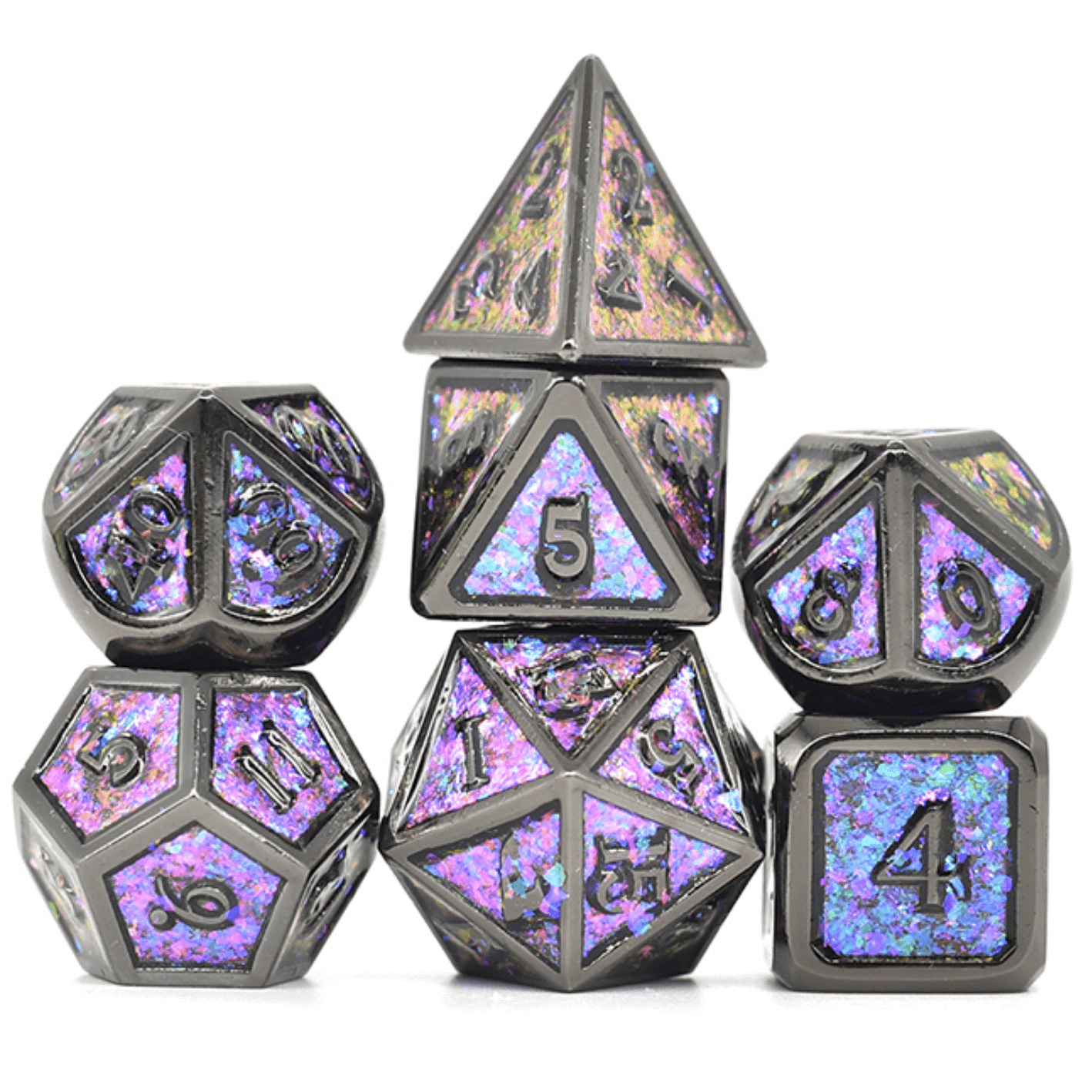 Foam Brain Night Sky Metal RPG Metal Dice Set | Odin's Place