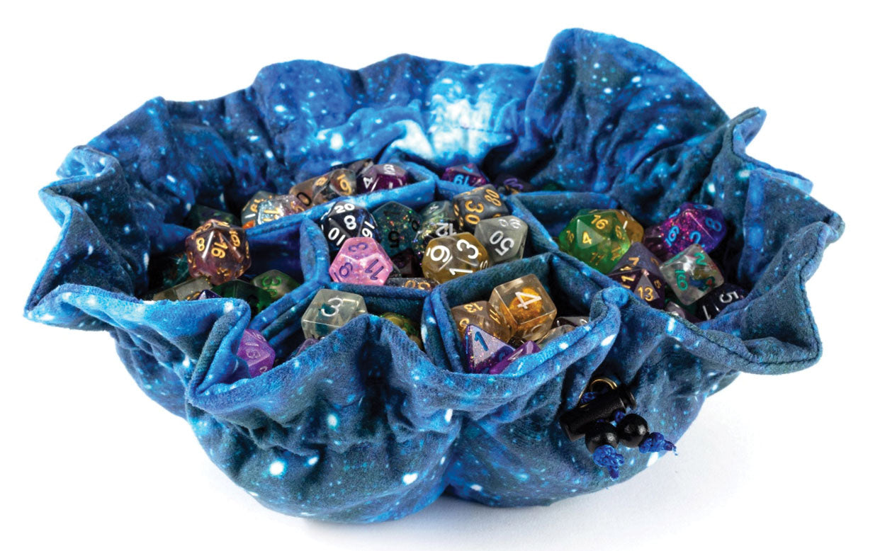 MDG Velvet Compartment Dice Bag with Pockets: Galaxy | Odin's Place