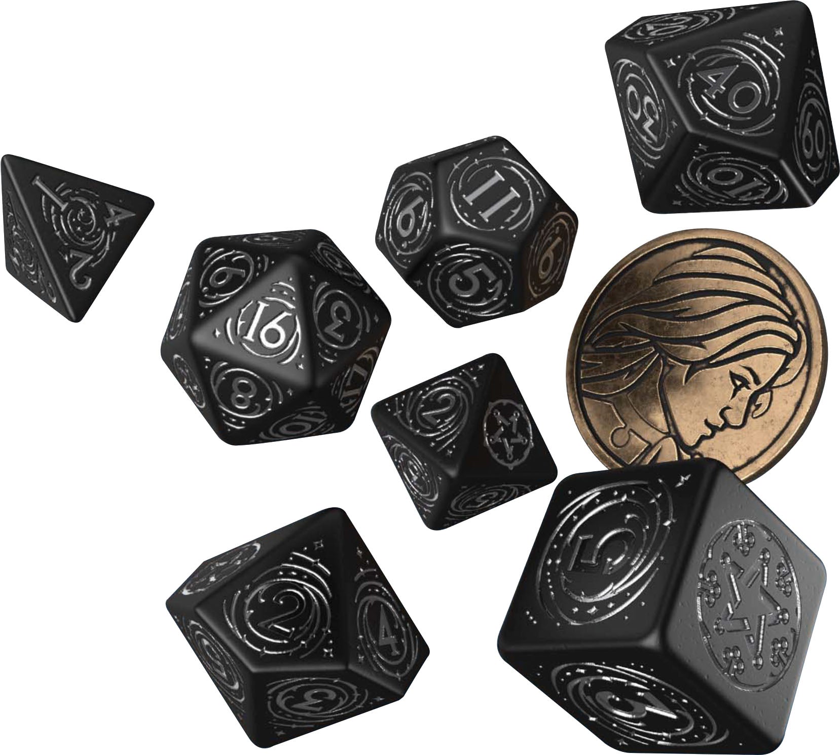 Q Workshop The Witcher Dice Set: Yennefer - The Obsidian Star (7 + coin) | Odin's Place