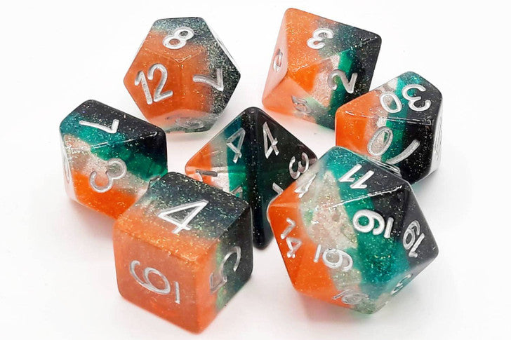 Old School Dice Gradients Oh Clementine Poly 7 Set | Odin's Place