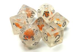 Old School Dice: Infused-Orange Flower | Odin's Place