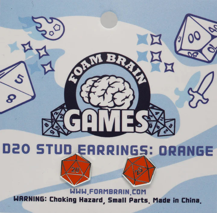 Foam Brain D20 Stud Earrings Assorted Colors | Odin's Place