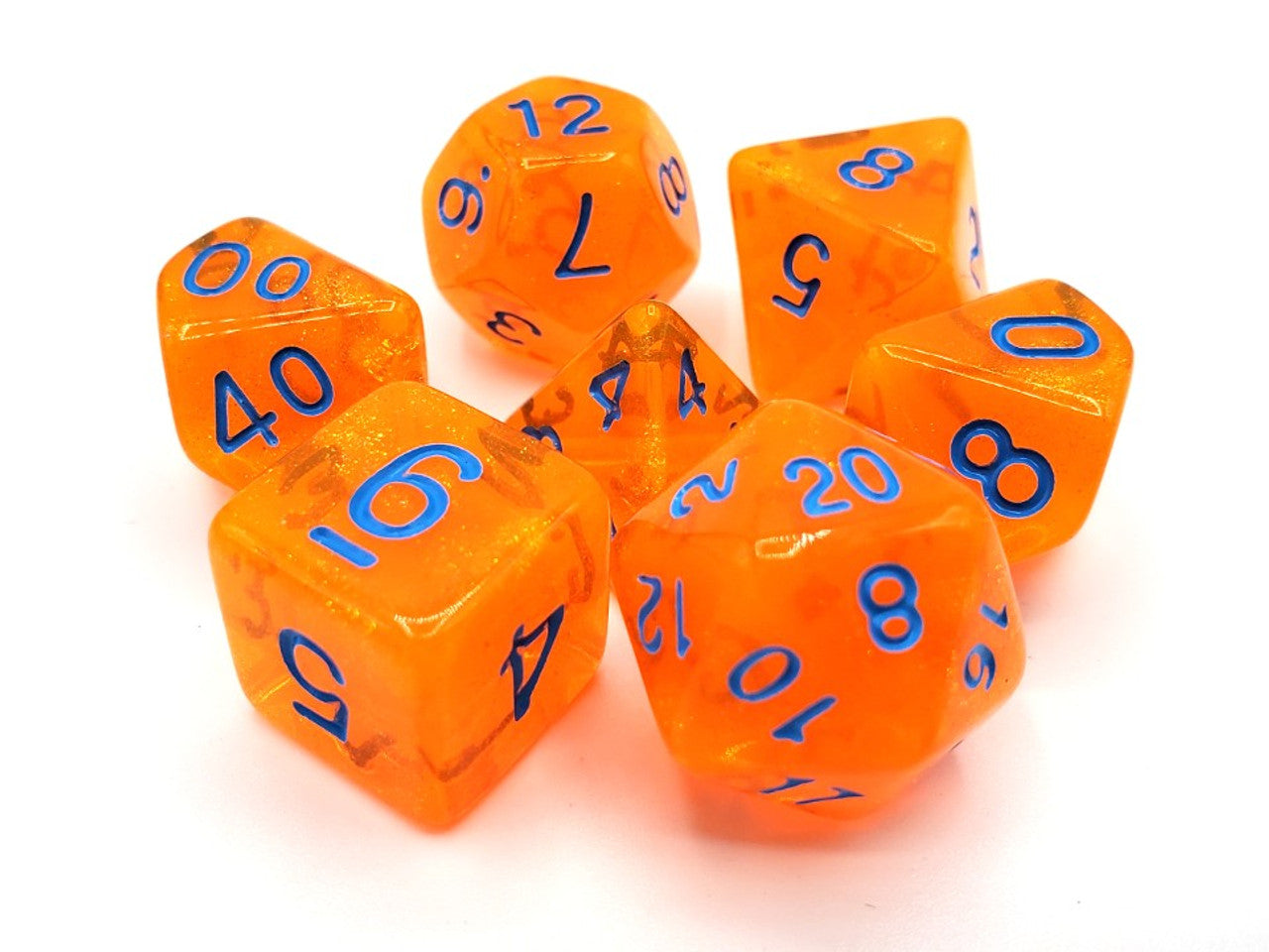 Old School Dice Galaxy - Orange Shimmer Poly 7 | Odin's Place