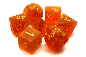 Old School Dice: Infused - Frosted Firefly Orange with Gold | Odin's Place