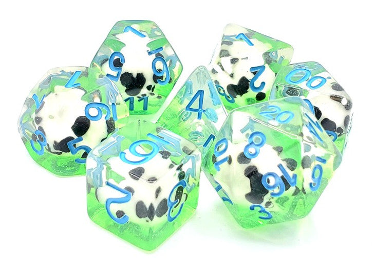 Old School Dice Animal Kingdom - Panda Party Poly 7 Set | Odin's Place