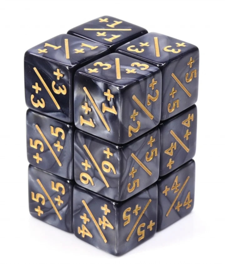 Foam Brain Magic The Gathering Counters +1/-1 Pearl with Black Glitter Set of 8 | Odin's Place
