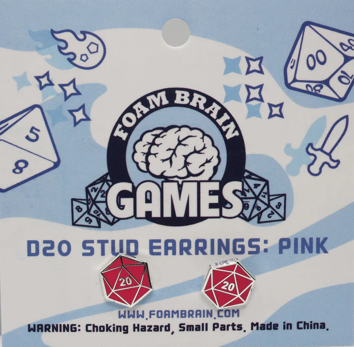 Foam Brain D20 Stud Earrings Assorted Colors | Odin's Place