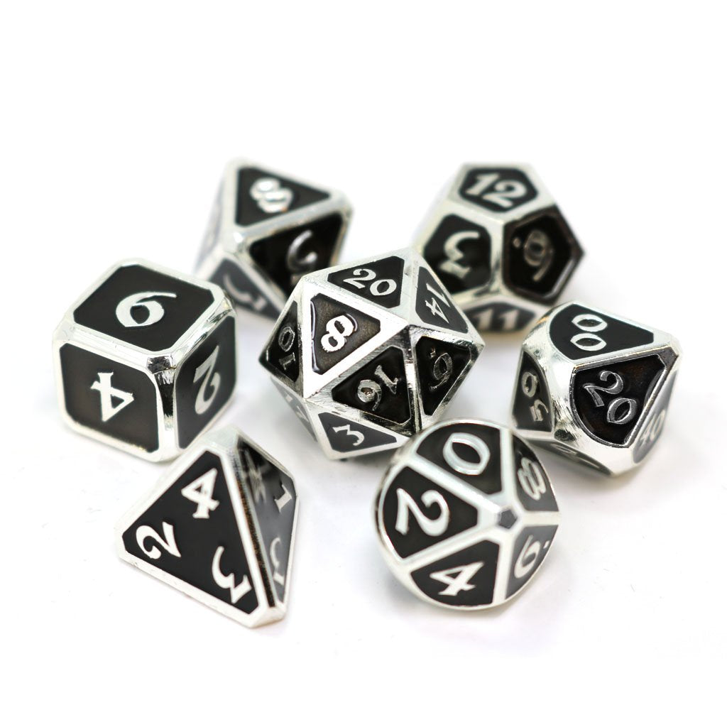 Die Hard Dice Mythica Platinum Onyx Dice Set | Odin's Place