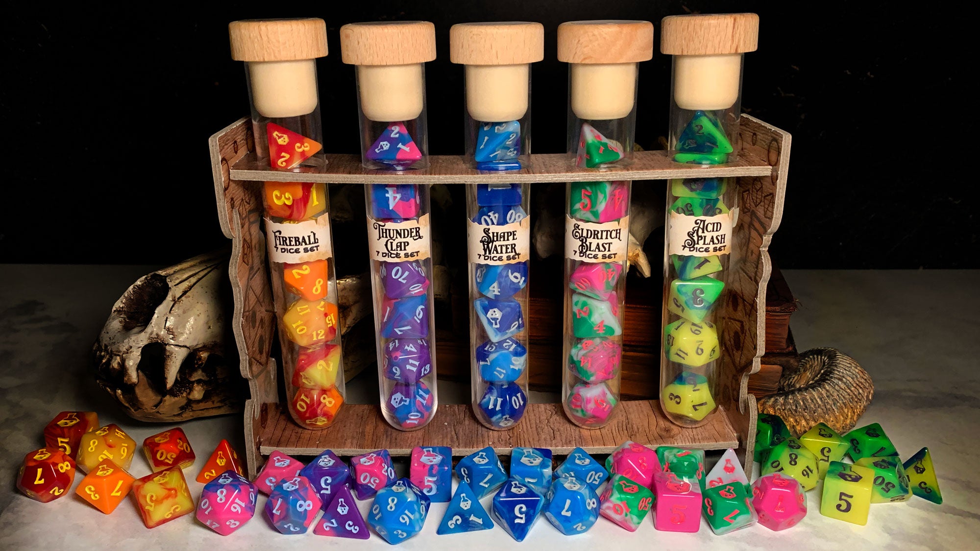 PolyDice Potions Poly 7 Set: Assorted Colors | Odin's Place