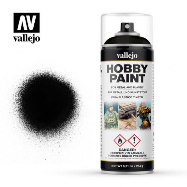 Vallejo: Black Spray Primer (400ml Can) | Odin's Place