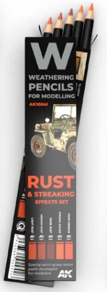 AK Interactive Weathering Pencils for Modelling: Rust & Streaking Effects Set (5) | Odin's Place