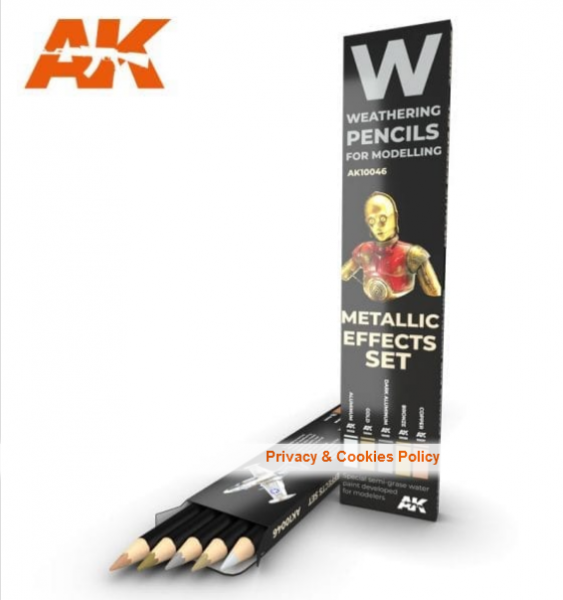 Weathering Pencils for Modelling: Metallic Effects Set (5) | Odin's Place