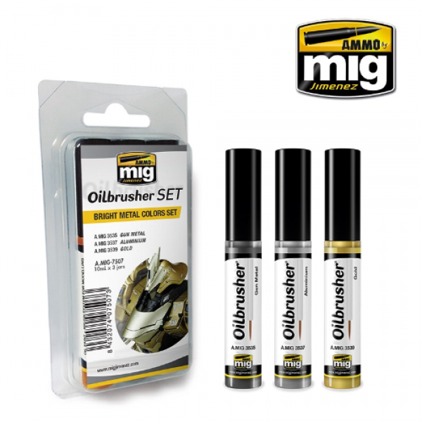 AMMO: Oilbrusher - Bright Metal Colors Set | Odin's Place