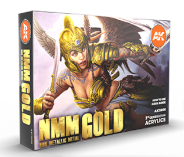 AK-Interactive: 3rd Gen Acrylics - Non Metallic Metal Gold Acrylic Paint Set (Box of 6 Paints) | Odin's Place