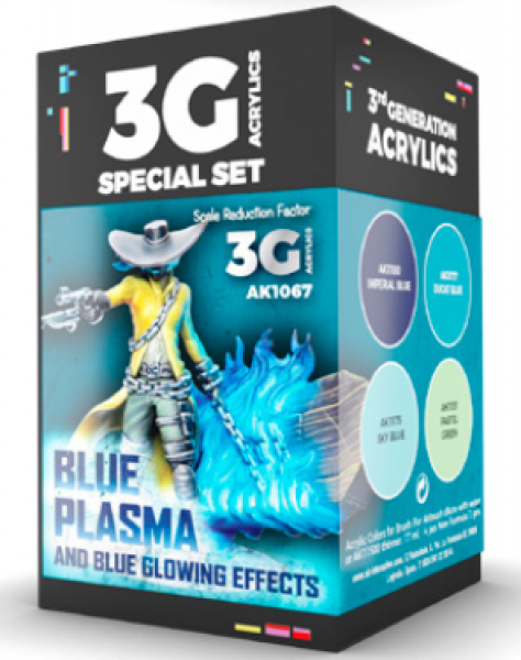AK-Interactive: 3rd Gen Acrylics - Wargame Colors Blue Plasma/Glowing Effects Set | Odin's Place