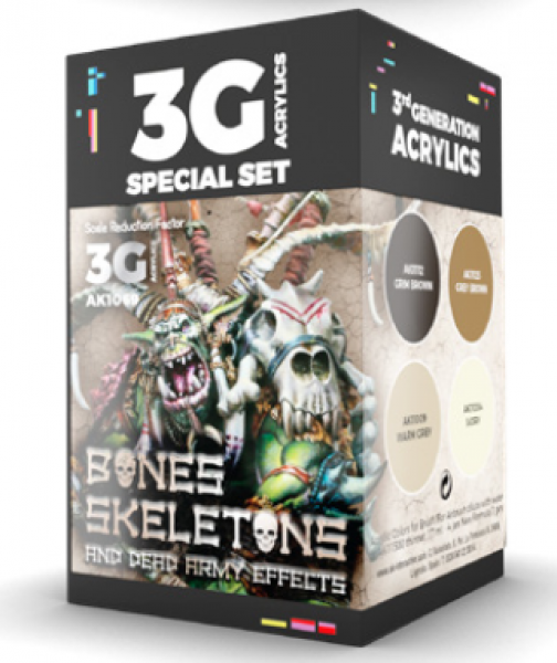 AK-Interactive: 3rd Gen Acrylics - Wargame Colors Bones/Skeletons Set | Odin's Place