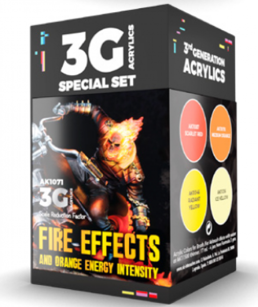 AK-Interactive: 3rd Gen Acrylics - Wargame Colors Fire Effects Set | Odin's Place