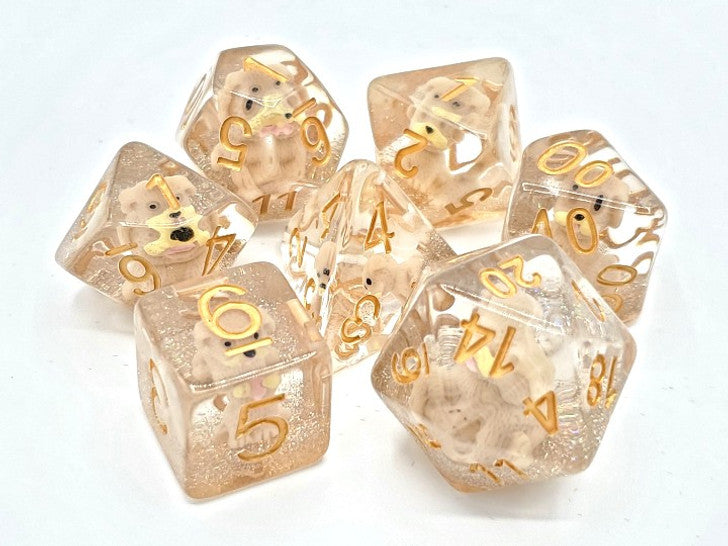 Old School Dice Animal Kingdom - Puppy Dog Poly 7 Set | Odin's Place
