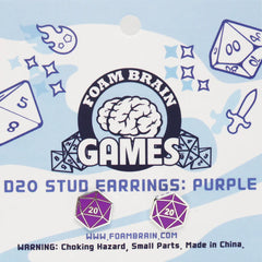 Foam Brain D20 Stud Earrings Assorted Colors | Odin's Place