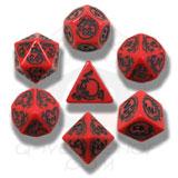 Q Workshop Dragon Poly 7 Dice Set Red and Black | Odin's Place