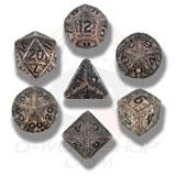 Q Workshop Elvish Poly 7 Dice Set Transparent Black | Odin's Place