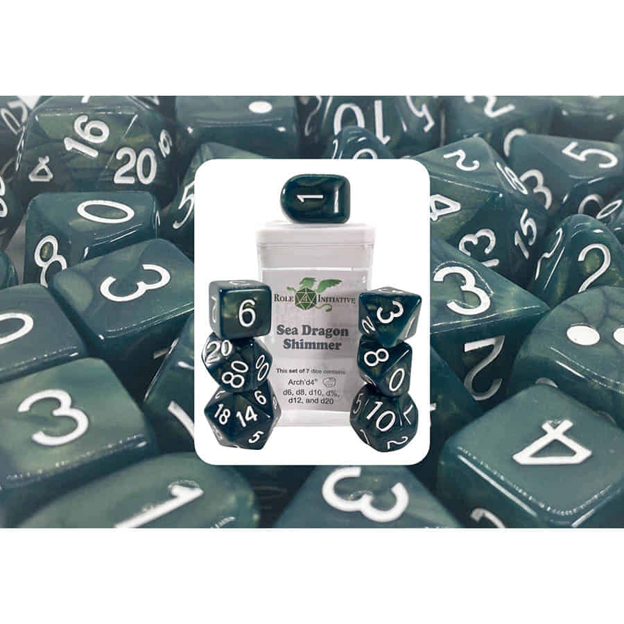 Role 4 Initiative Seadragon Shimmer Poly 7 Dice Set | Odin's Place