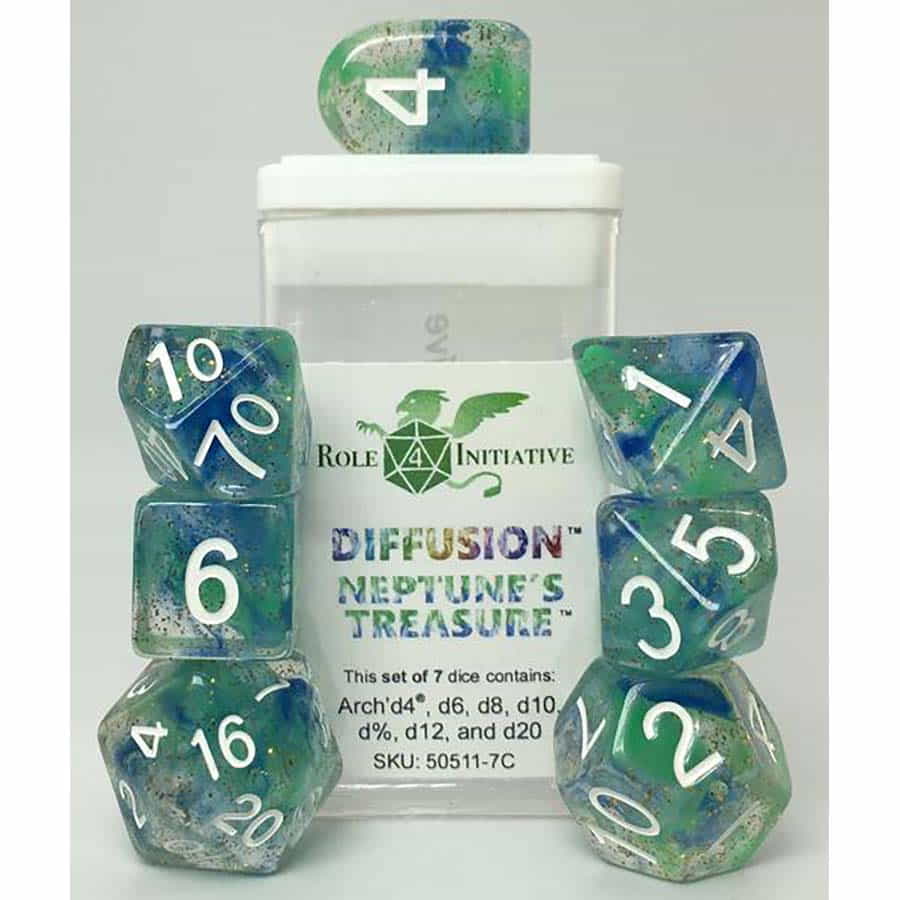 Role 4 Initiative: Diffusion Dice: Neptun's Treasure Poly 7 Set | Odin's Place