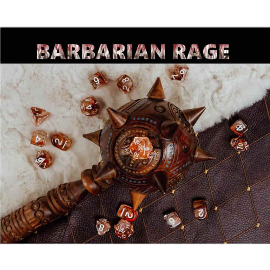 Roll 4 Initiatve Diffusion Barbarians Rage Poly 7 Sice Set | Odin's Place