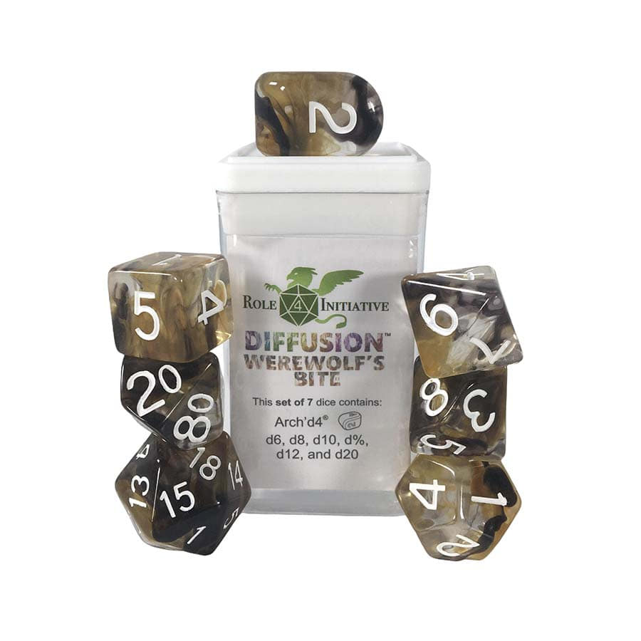 Roll 4 Initiative Diffusion Werewolf's Bite Poly 7 Dice Set | Odin's Place