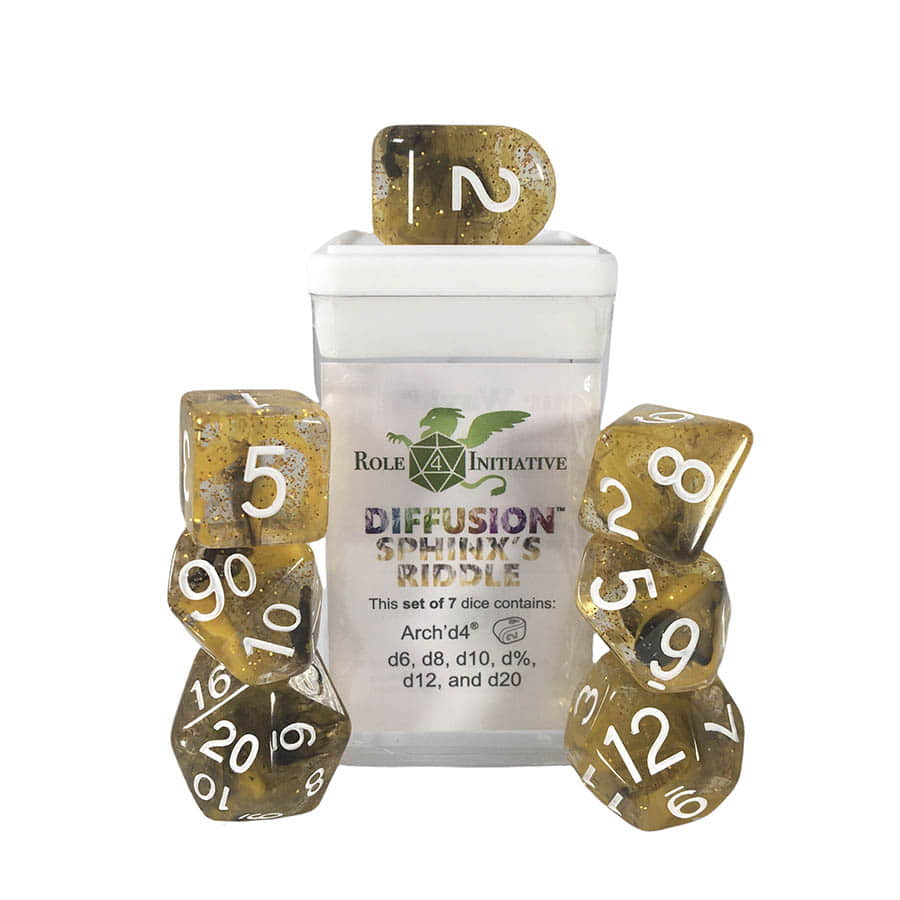Roll 4 Initiative Diffusion Sphinx's Riddle Poly 7 Dice Set | Odin's Place
