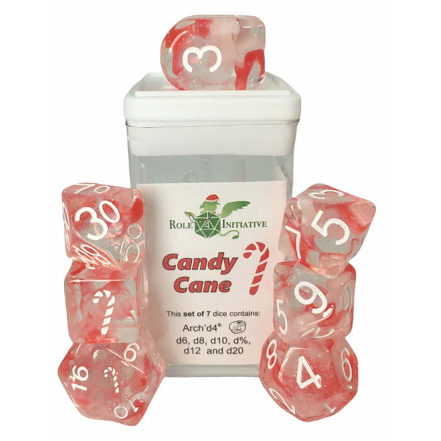 Role 4 Initiative: Diffusion Dice: Candy Cane Poly 7 Set | Odin's Place