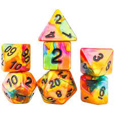 Sirius Dice Rainbow Gold Poly 7 Set | Odin's Place