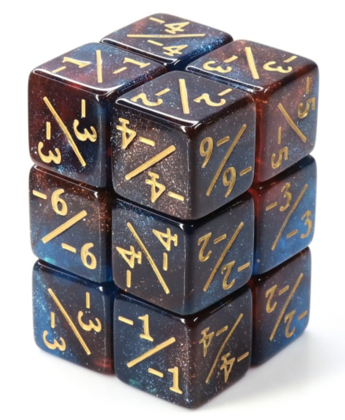 Foam Brain Magic The Gathering Counters +1/-1 Red and Blue Set of 8 | Odin's Place