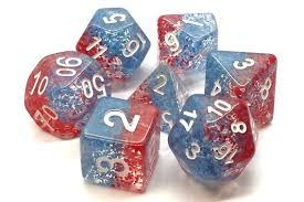 Old School Dice: Particles-Red Fish Blue Fish Poly 7 Set | Odin's Place