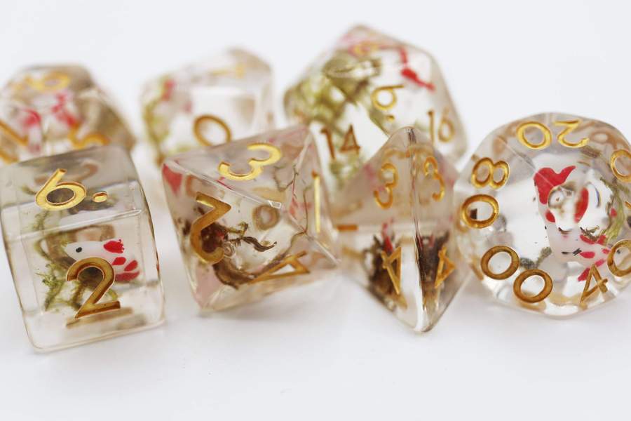Foam Brain Red Koi Fish Poly 7 Dice Set | Odin's Place