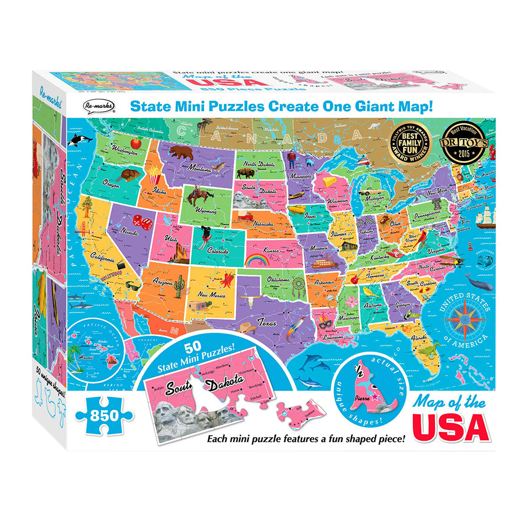 850 Piece Map of the USA Puzzle | Odin's Place