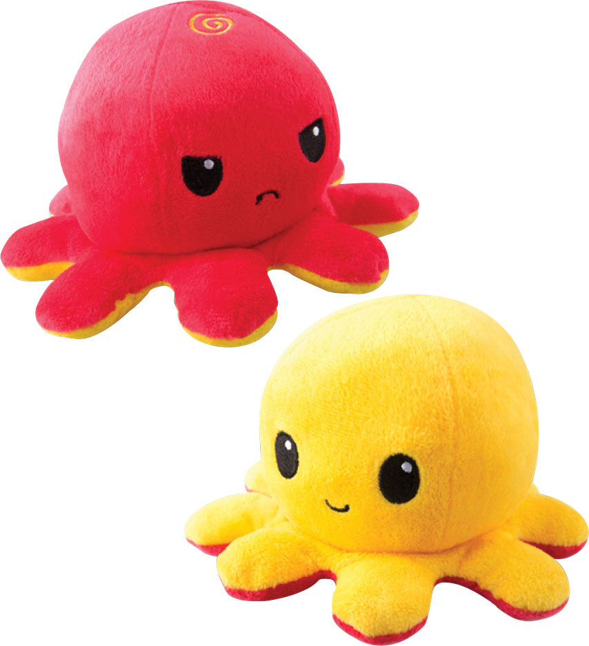 Plush Reversible Octopus: Red and Yellow | Odin's Place