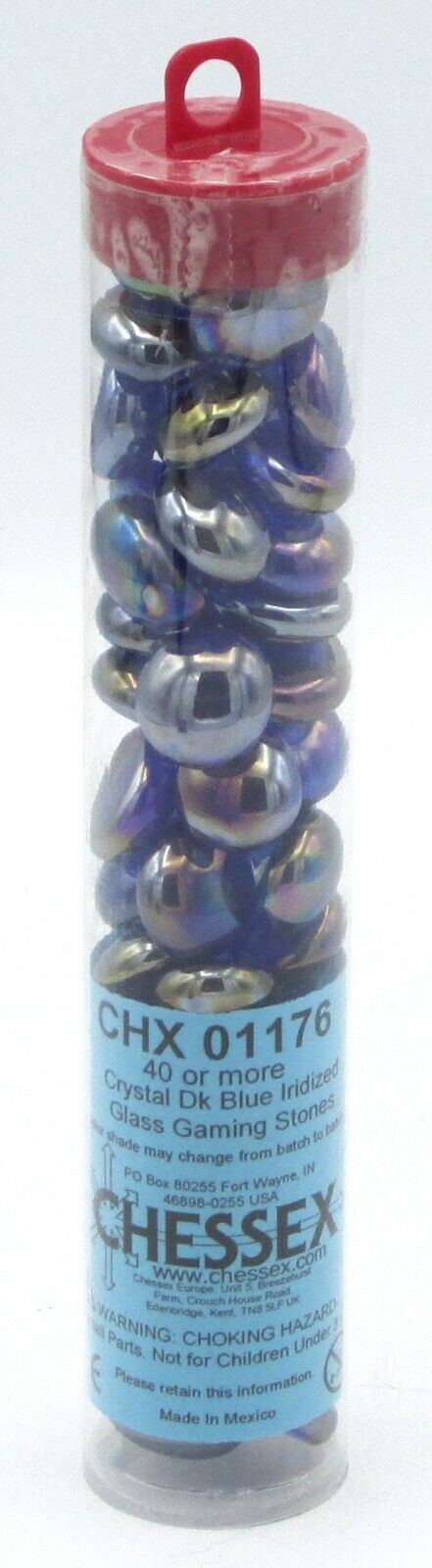 Chessex Dark Blue Irizided Glass Stones in 5.5` Tube | Odin's Place