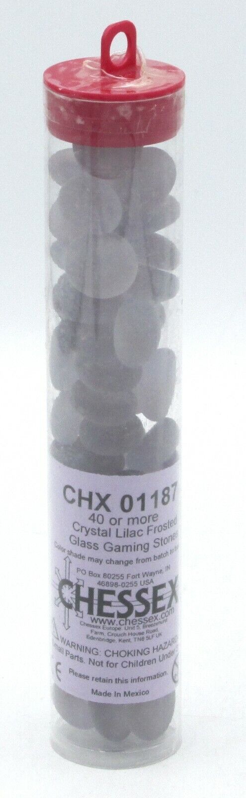 Chessex Crystal Lilac Frosted Glass Stones in 5.5` Tube | Odin's Place