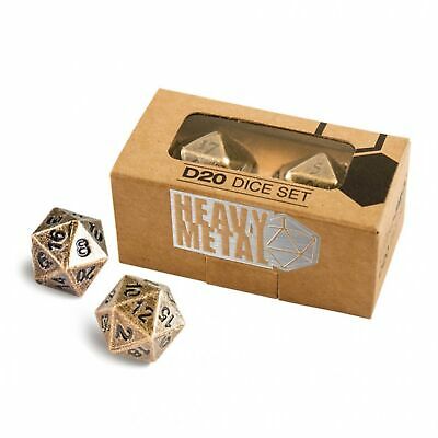Heavy Metal d20 Pair Antique | Odin's Place