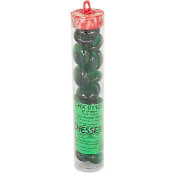 Chessex Crystal Dark Green Iridized Glass Stones in 5.5` Tube | Odin's Place