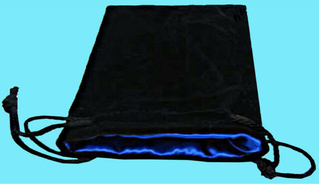 Koplow Large Dice Bag Black Velvet and Blue Satin | Odin's Place
